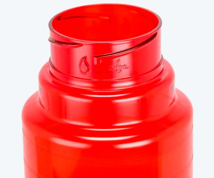 Cilindro plástico Rojo 1000 ml - Imagen 4